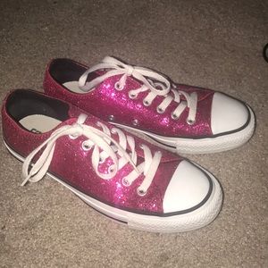 Pink glitter converse